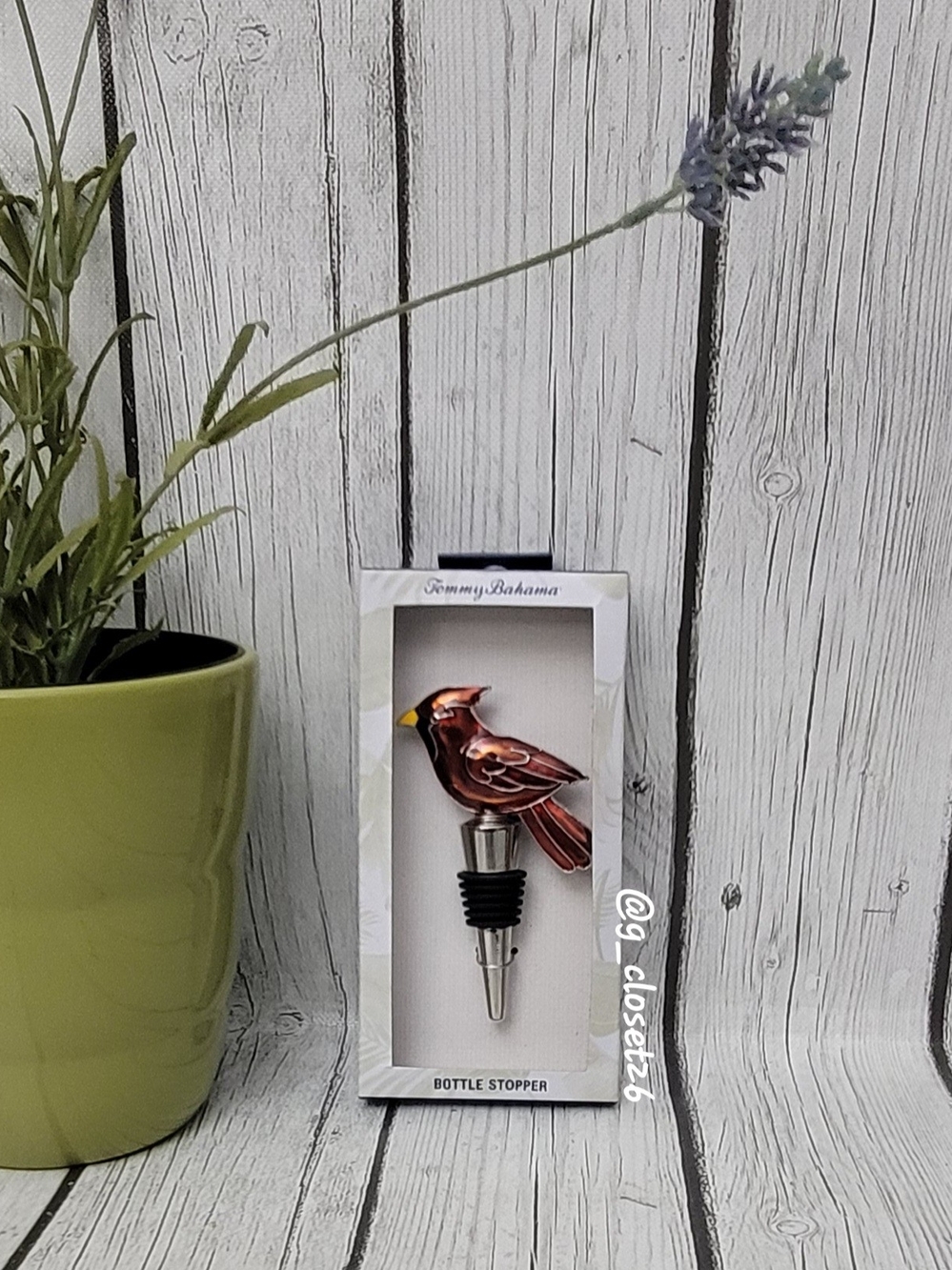Tommy Bahama Red Bird Bottle Stopper